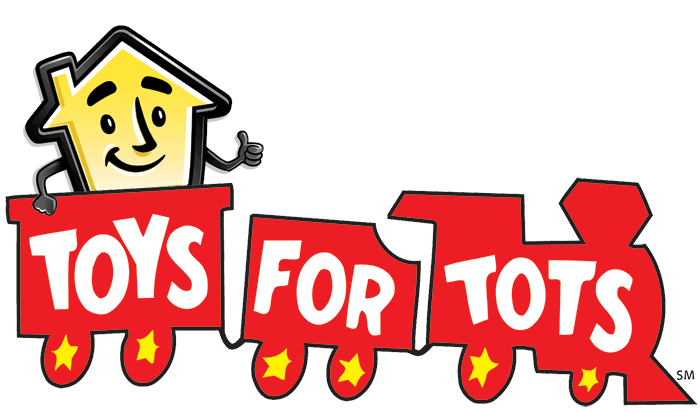 homey riding the toys for tots train.